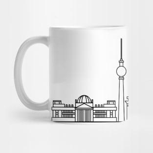 Berlin Skyline in black with details Mug